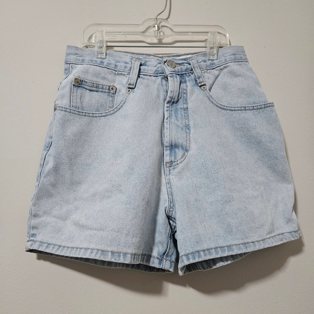 Vintage Moda Intl Light Wash Denim High Waisted Mom Shorts Size 6 Made in USA